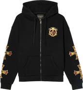 Cult of Individuality Family Crest Zip-Front Cotton Hoodie