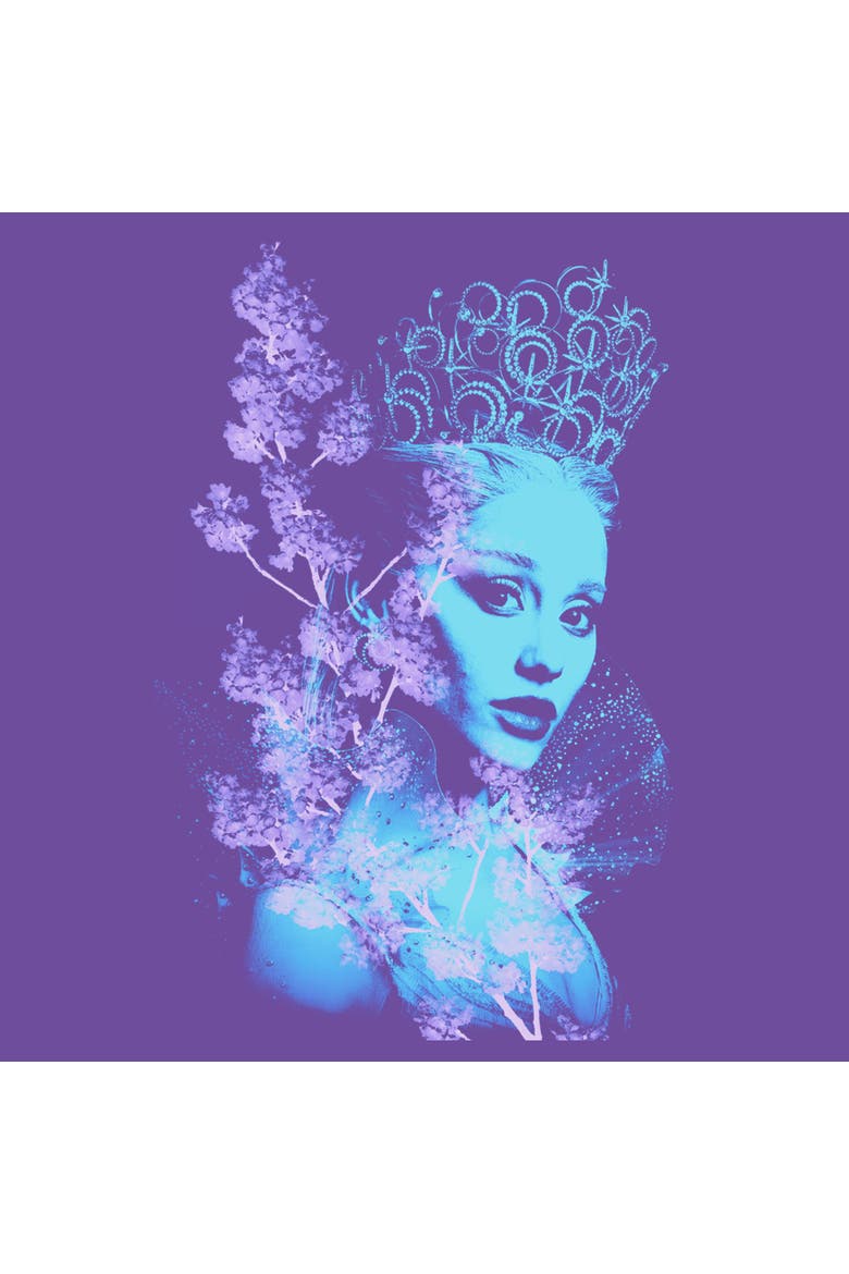 Juniors Wicked For Good Glinda Double Exposure Portrait T Shirt, Alternate, color, Purple
