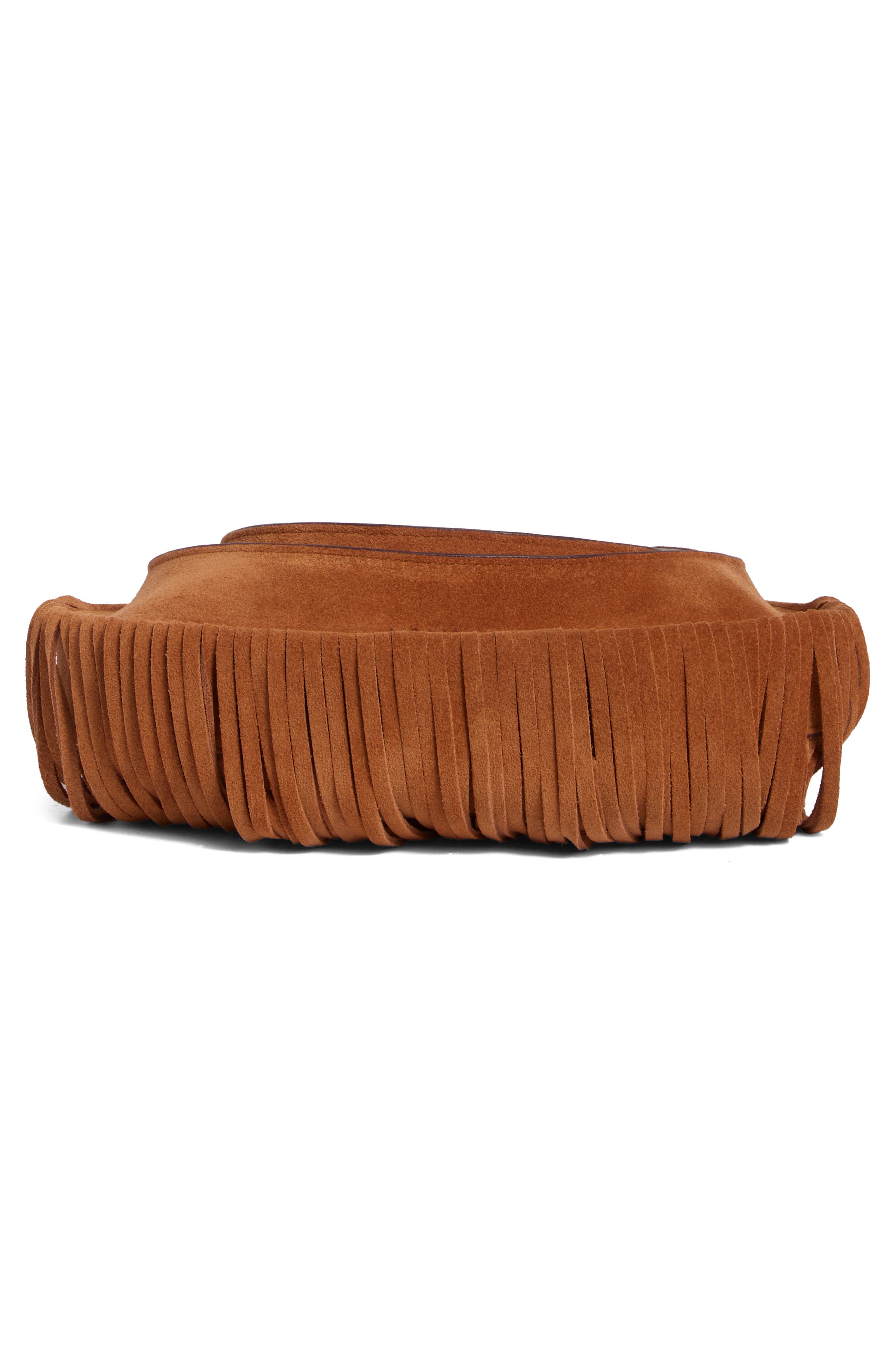 Fringe Leather Hobo Bag, Alternate, color, CUOIO