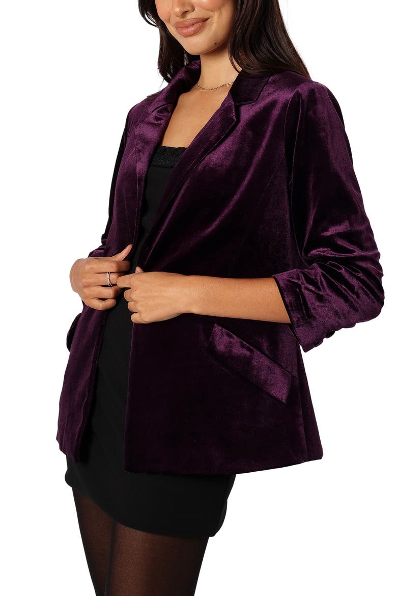 Vera Velvet Blazer, Alternate, color, PLUM