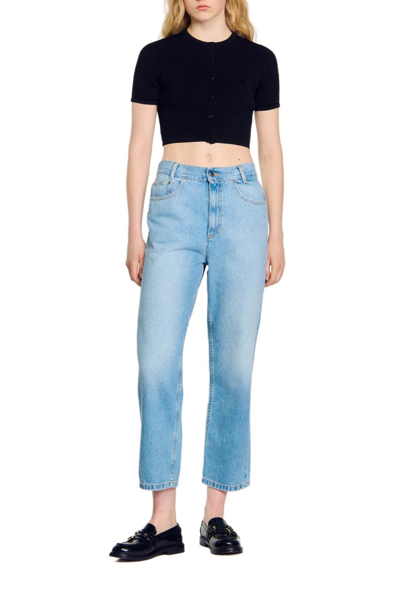 SANDRO Cropped cardigan, Alternate, color, 