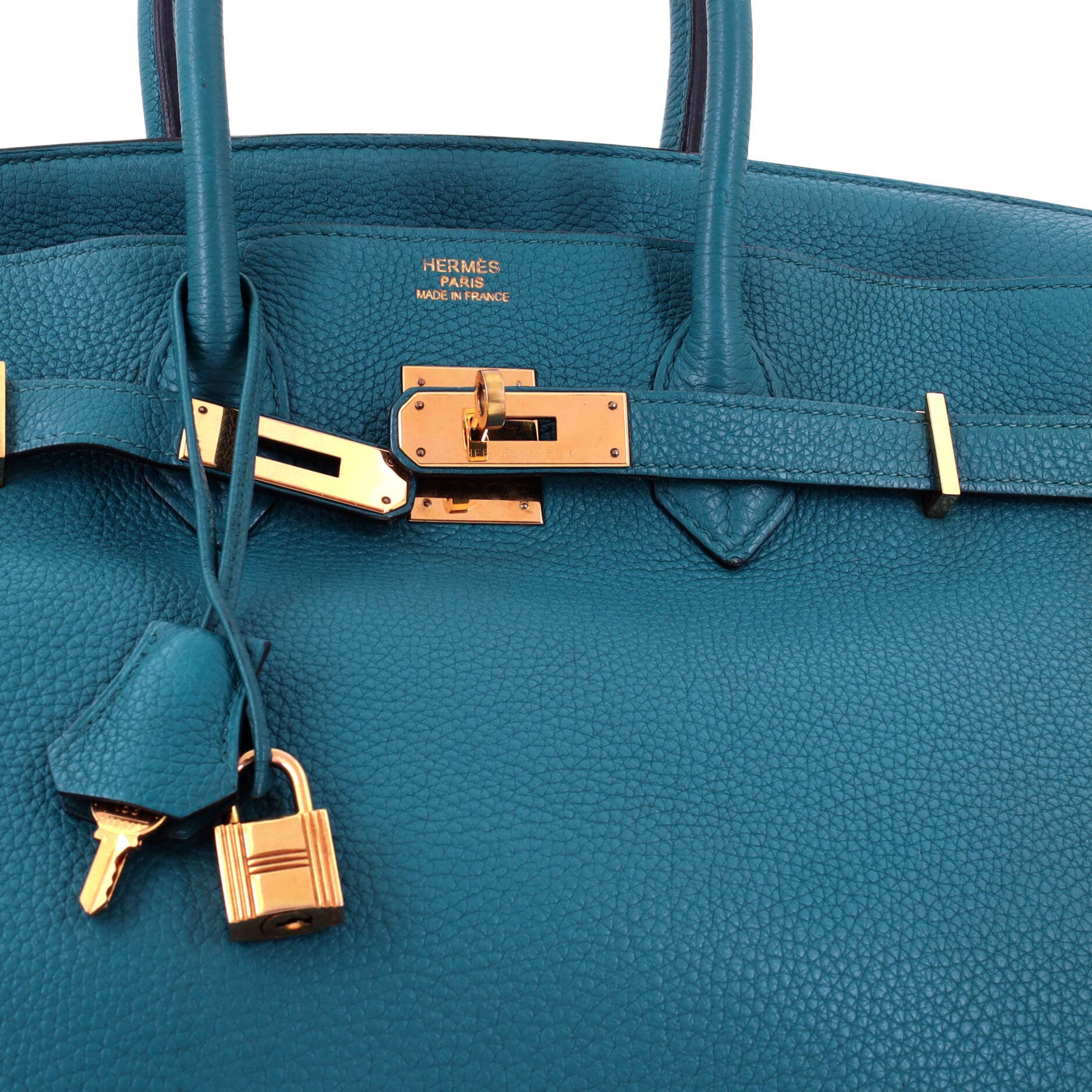 Birkin Handbag Blue Clemence with Gold Hardware 35, Alternate, color, Blue