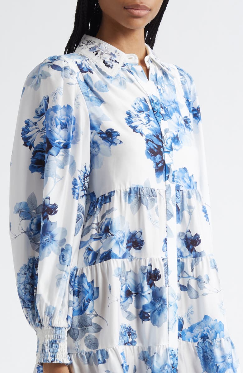 Alice + Olivia Junia Embroidered Collar Long Sleeve Minidress, Alternate, color, Affection Small