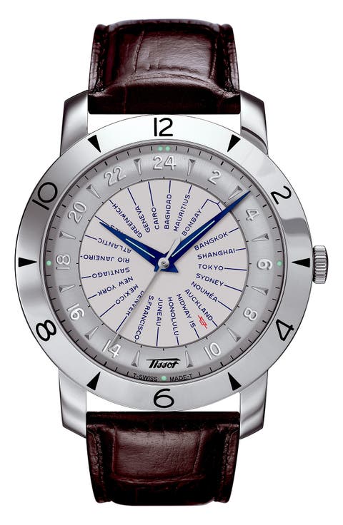 Heritage Navigator Automatic Leather Strap Watch, 43mm