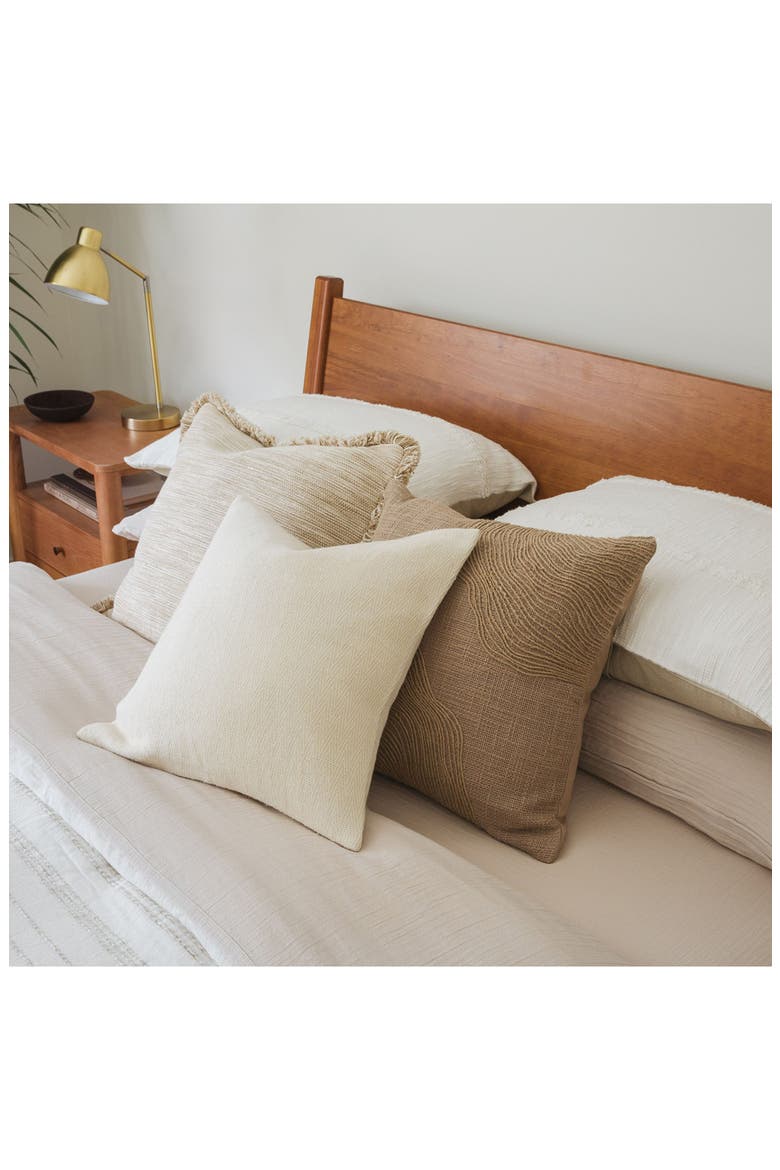 Ivory Chevron Accent Pillow, Alternate, color, IVORY