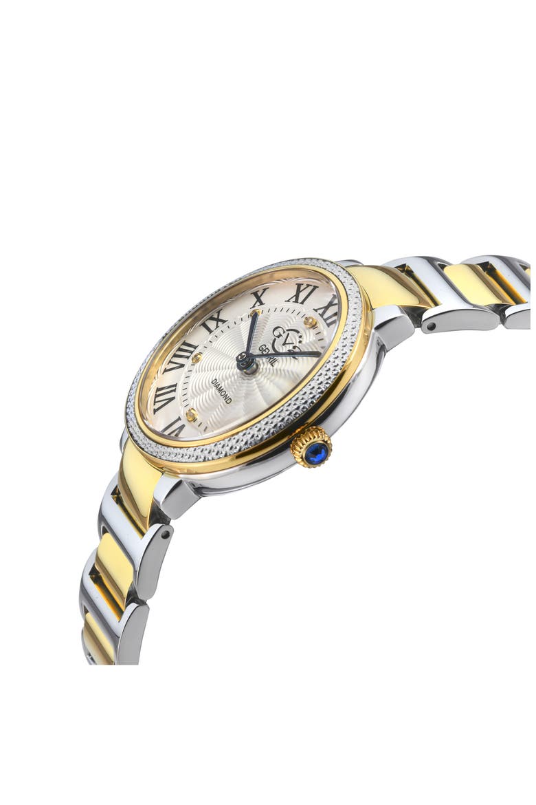 Rome Brillante Diamond Bracelet Watch, 36mm, Alternate, color, TWO TONED SS/IPYG