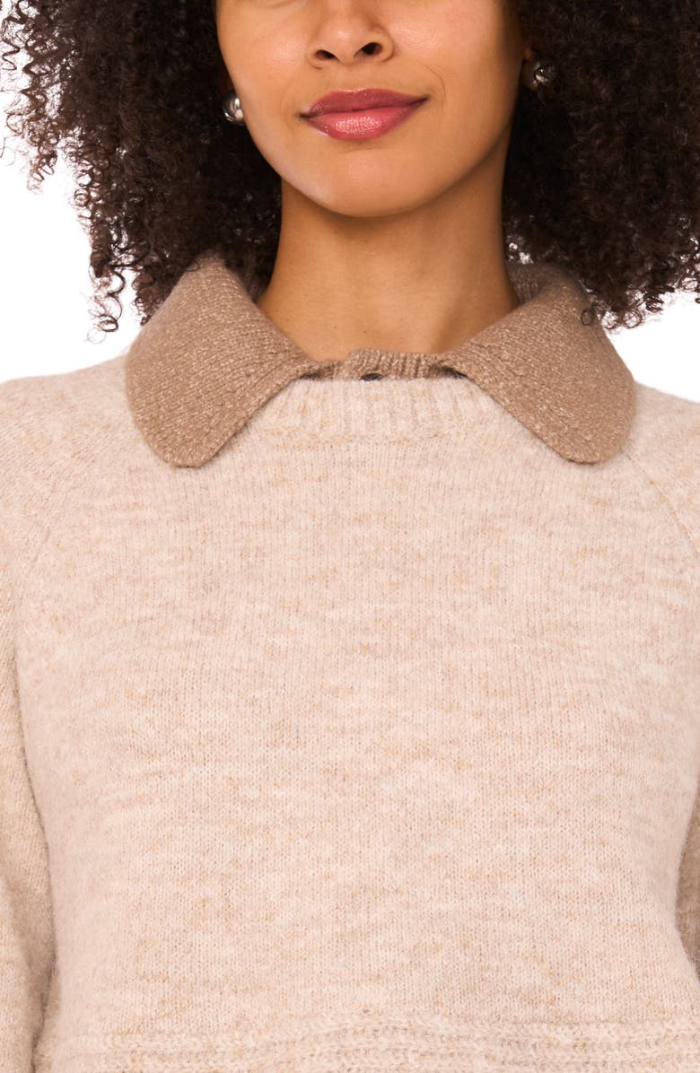 Halogen<sup>®</sup> Collared Sweater, Alternate, color, Oatmeal