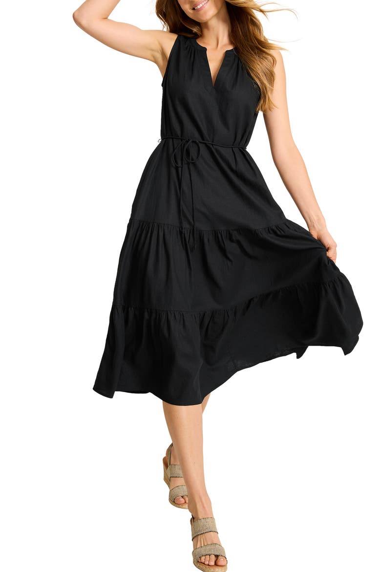 Coastal Tide Sleeveless Dress, Main, color, BLACK