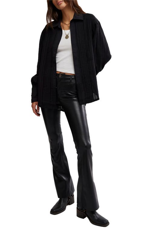 Free People Tuxy Woven Button-up Shirt In Black Combo