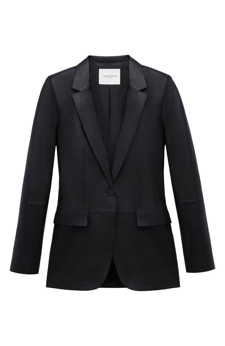 Lafayette 148 New York Lambskin Leather Blazer, Alternate, color,
