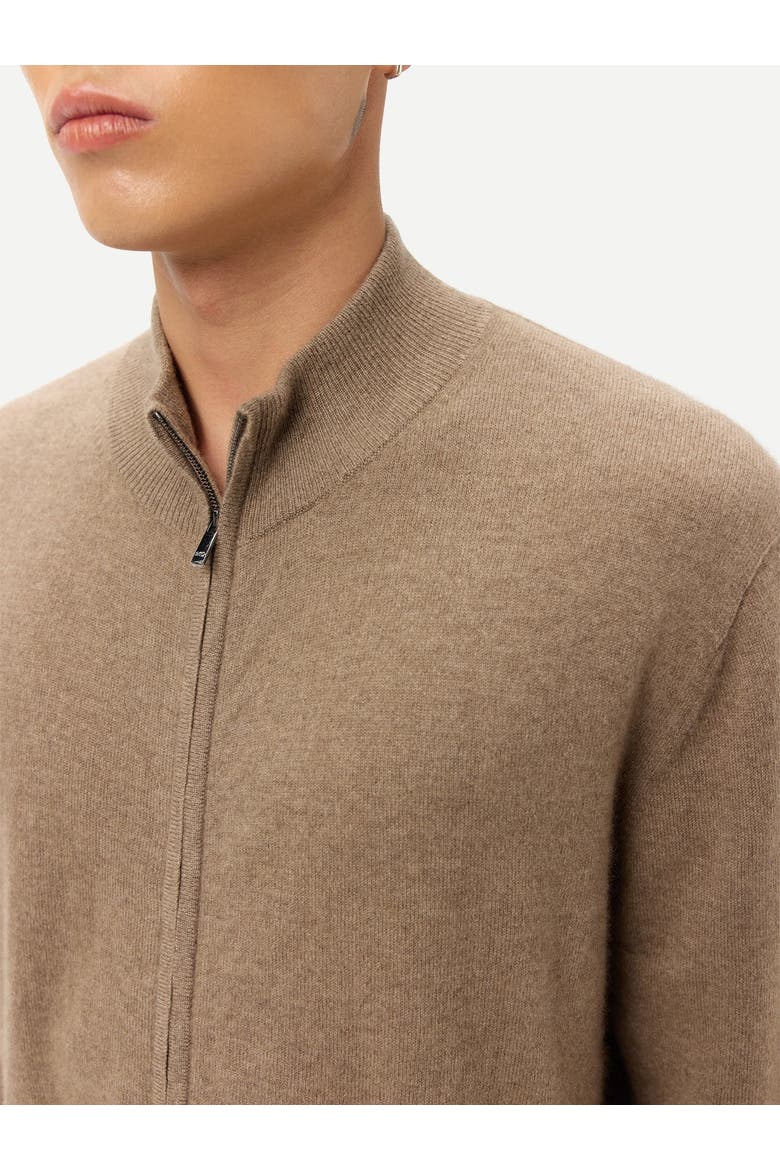 Timeless Full-Zip Cashmere Cardigan, Alternate, color, taupe
