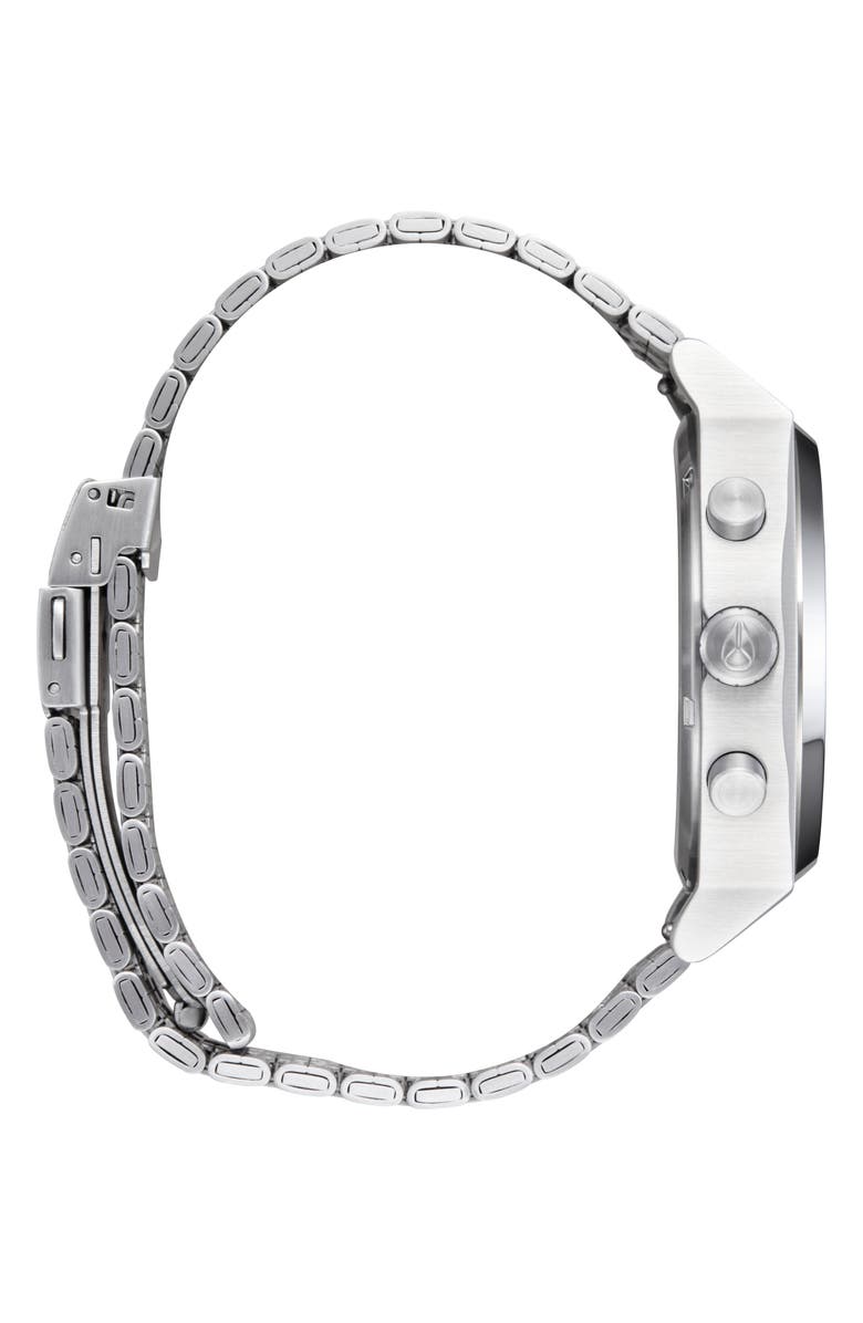 Nixon Time Teller Chronograph Bracelet Watch, 40mm, Alternate, color, Chrome / Black / Chrome Sunray