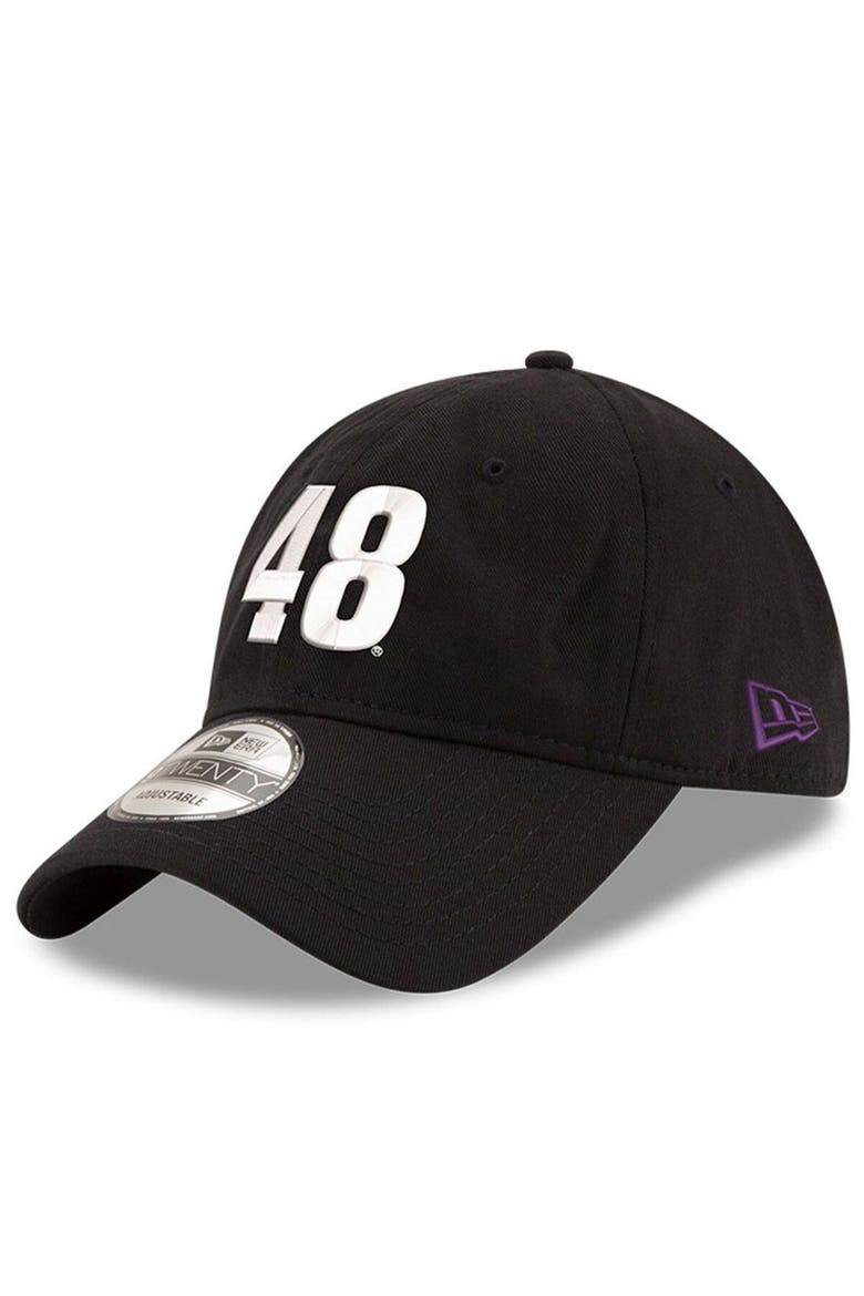 Men's New Era Black Alex Bowman Enzyme Washed 9TWENTY Adjustable Hat, Main, color, Black