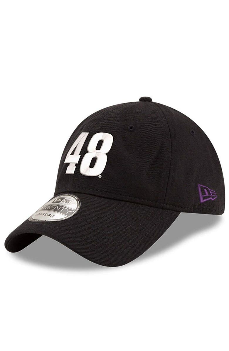 New Era Men's New Era Black Alex Bowman Enzyme Washed 9TWENTY Adjustable Hat, Main, color, Black