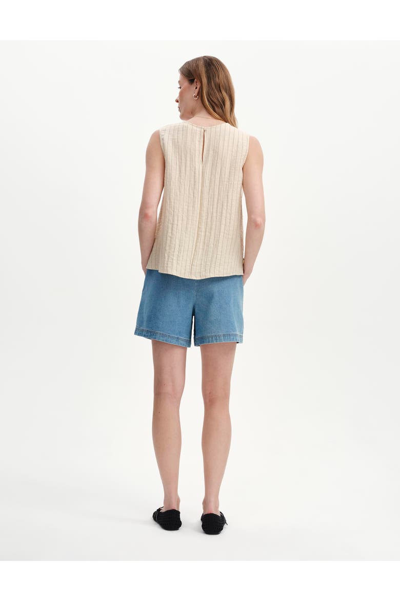 Vallie Stripe Sleeveless Shell Top, Alternate, color, Beige Stripe