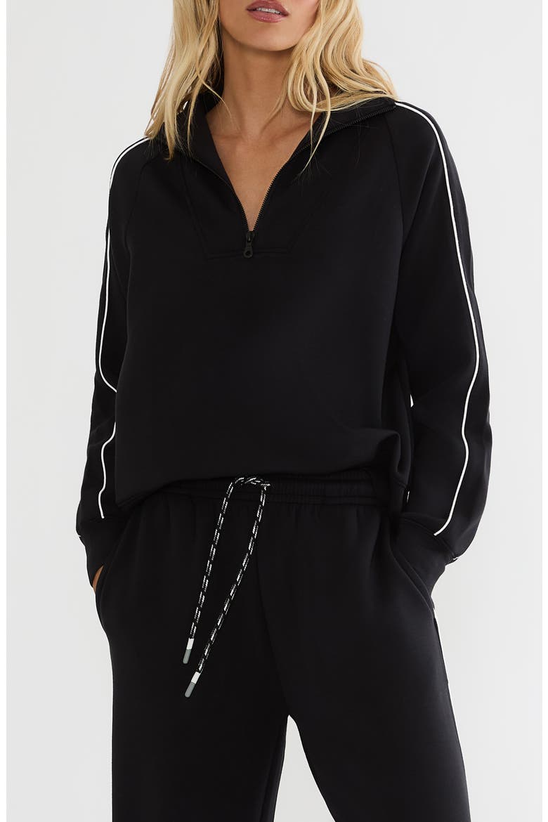 Mara Quarter Zip Pullover, Main, color, NOIR FROST
