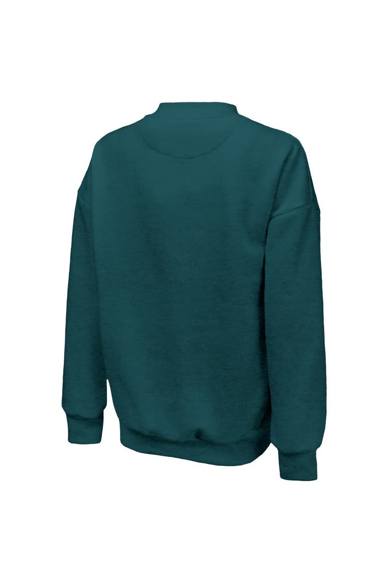 Women's Majestic Threads  Midnight Green Philadelphia Eagles Super Bowl LIX Champions Choke Up Tri-Blend Pullover Sweatshirt, Alternate, color, Green