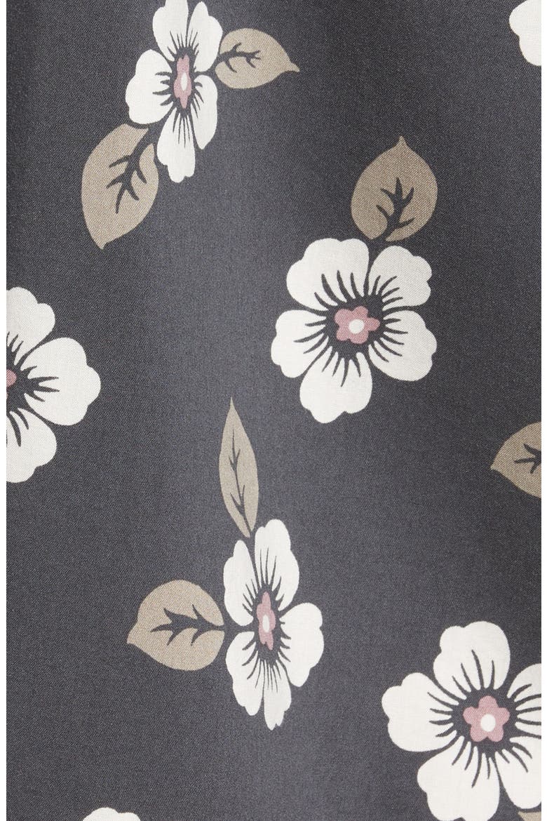 Botanical Short Sleeve Button-Up Shirt, Alternate, color, BLACK
