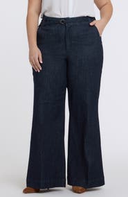 NYDJ Mia Belted High Waist Palazzo Flare Jeans