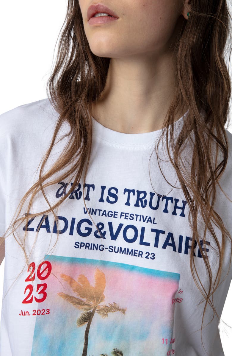 Zadig & Voltaire Zoe Photoprint Palmier Graphic T-Shirt, Alternate, color,