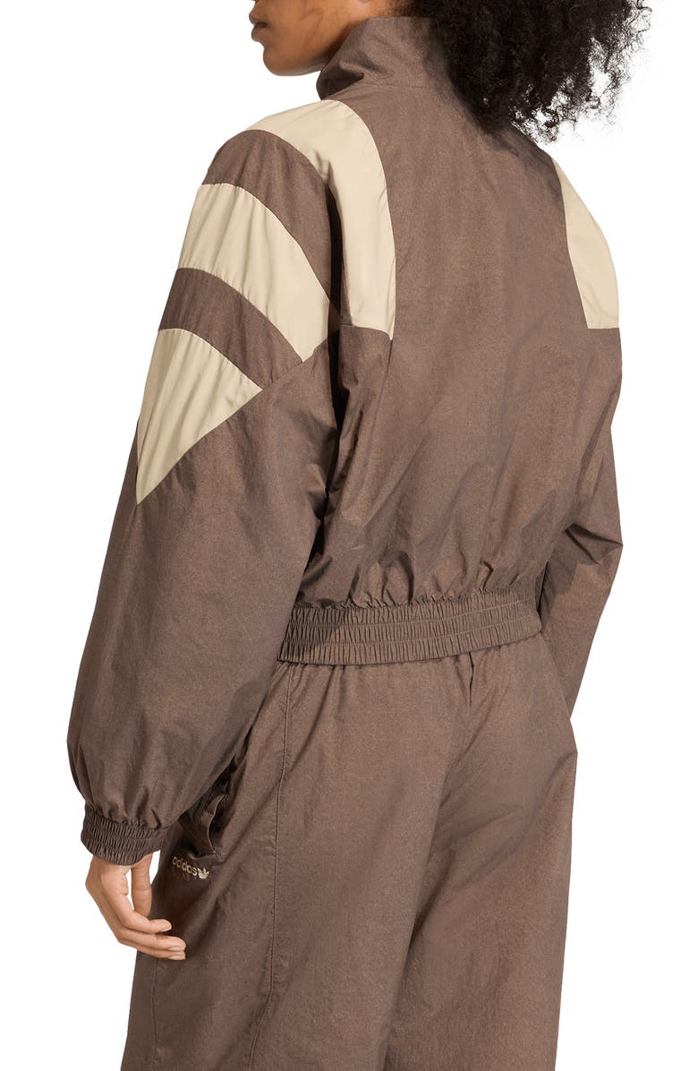 adidas Blocked Front Zip Track Jacket, Alternate, color, Dark Brown