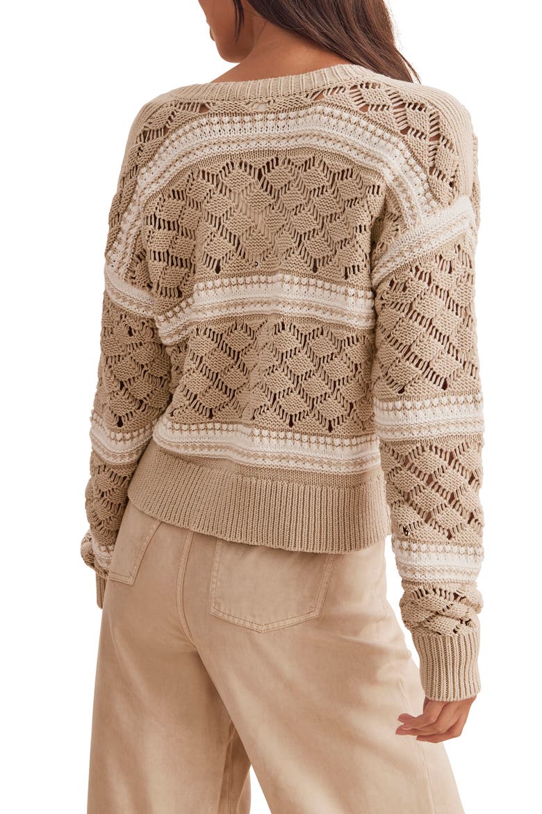 Bennett Cotton Cardigan, Alternate, color, WHEAT BEIGE/ SHELL