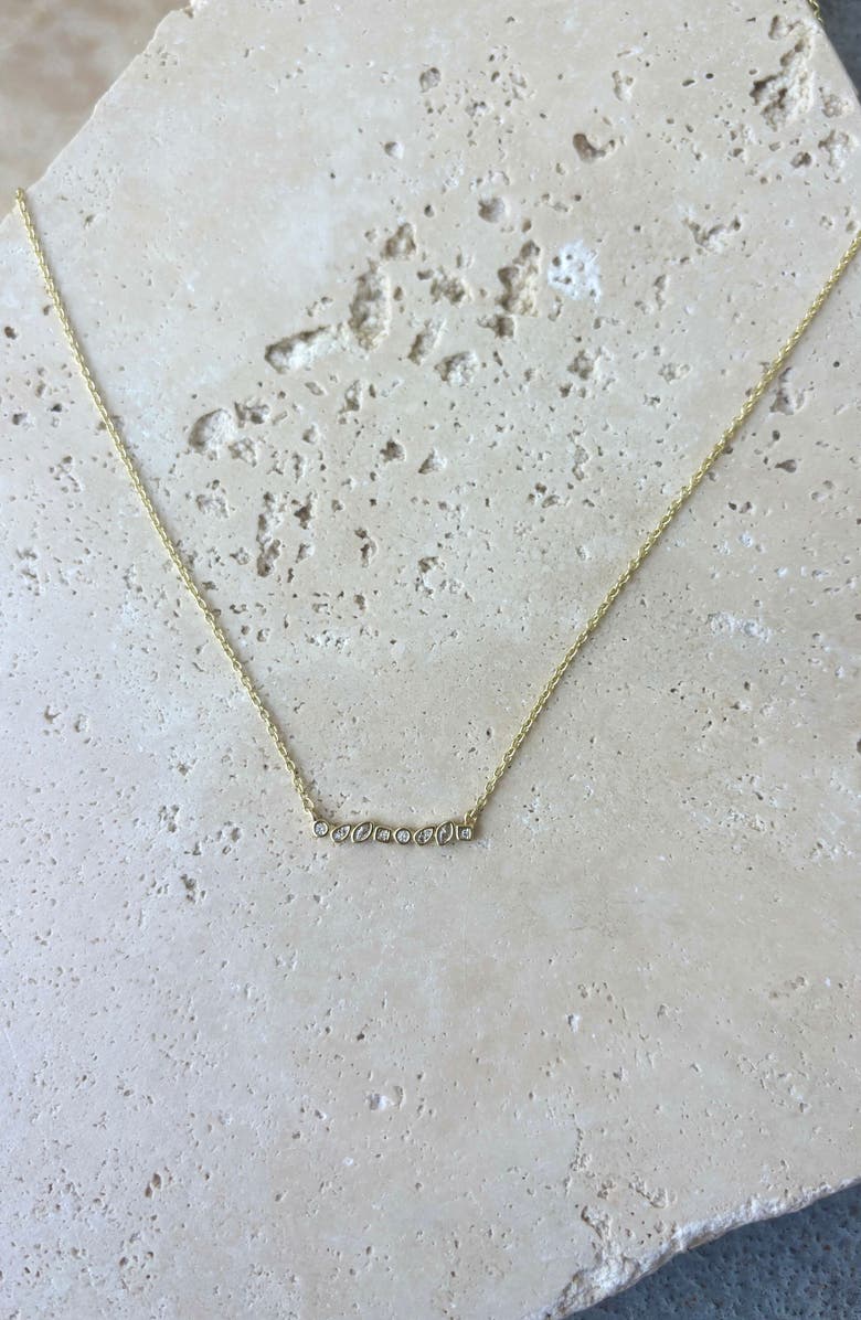 Adornia Dainty Mixed Crystal Bar Pendant Necklace, Alternate, color, Gold