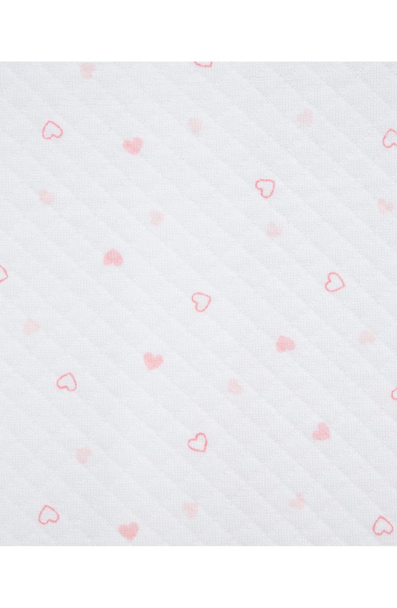 Little Me Joyful Quilt Footie & Hat Set, Alternate, color, White/ Pink