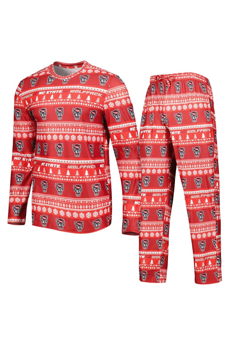 Men's Concepts Sport Red NC State Wolfpack Swivel Long Sleeve T-Shirt & Pants Sleep Set, Alternate, color, Red