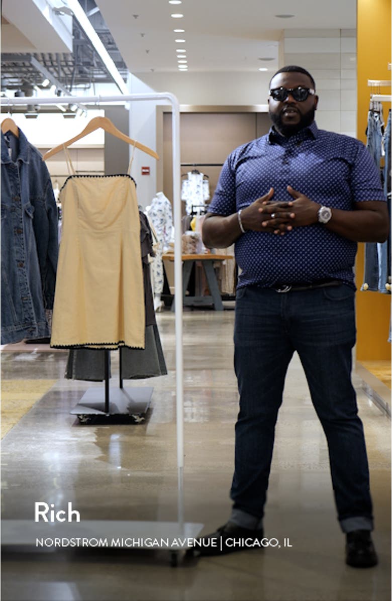 Lino Contrast Trim Body-Con Minidress, sales video thumbnail