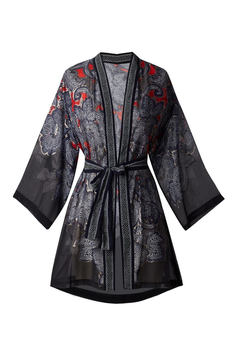 Steel Magnolias Robe Cover-Up, Alternate, color, BLK/ MULTI