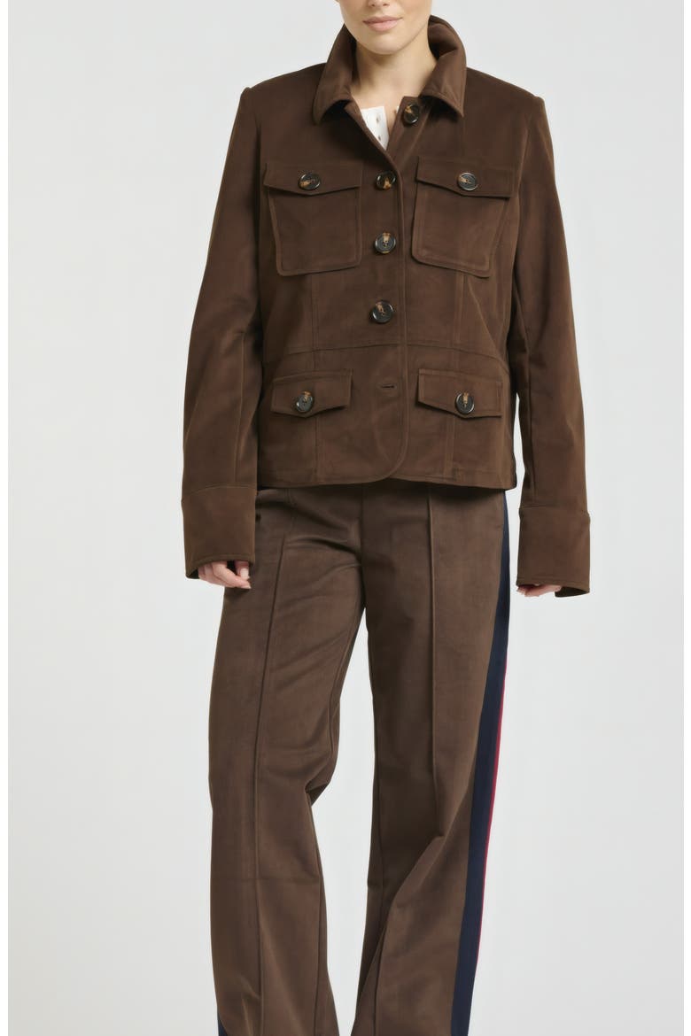 Velvet Twill Utility Jacket, Alternate, color, CHOCOLATE