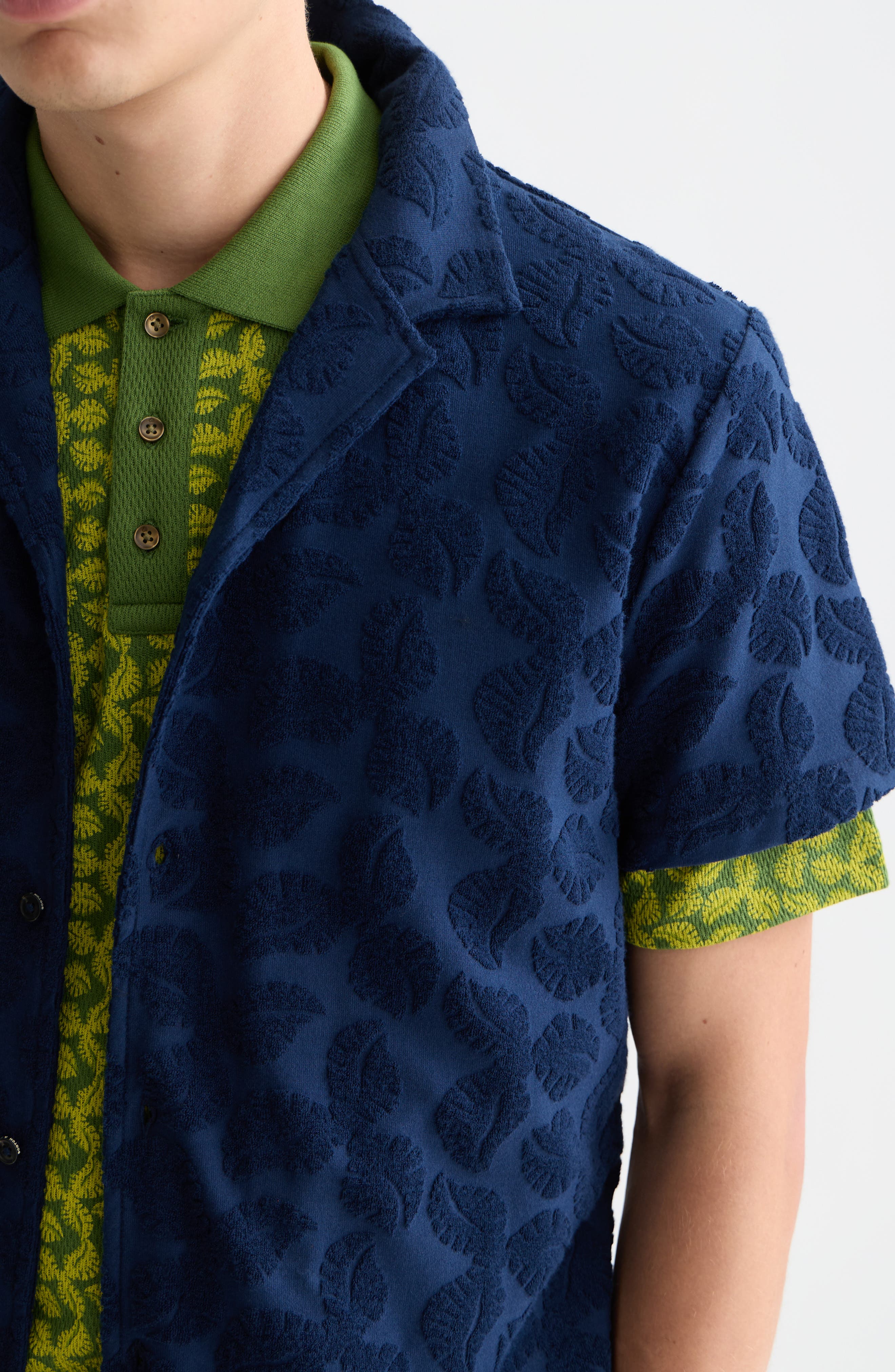 Relaxed Fit Print Short Sleeve Button-Up Shirt - image 2