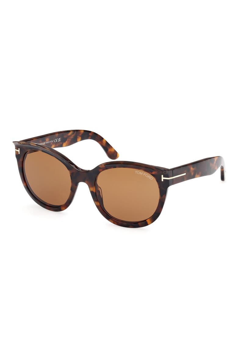 Tamara 54mm Round Sunglasses, Alternate, color, DARK HAVANA / BROWN
