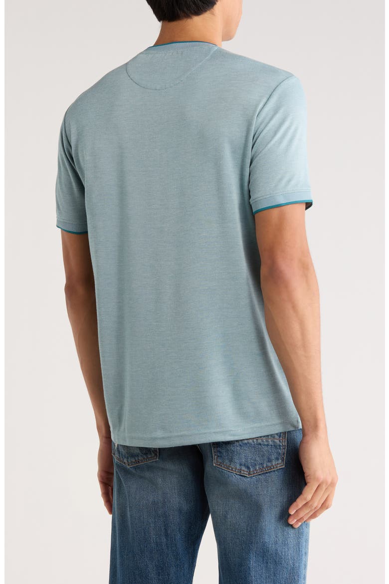 Tipped Crewneck Knit T-Shirt, Alternate, color, TEAL