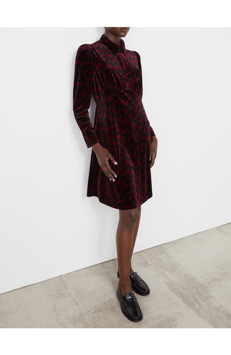 Finery London Capri Animal Print Knee Length Dress, Alternate, color, Burgundy Animal