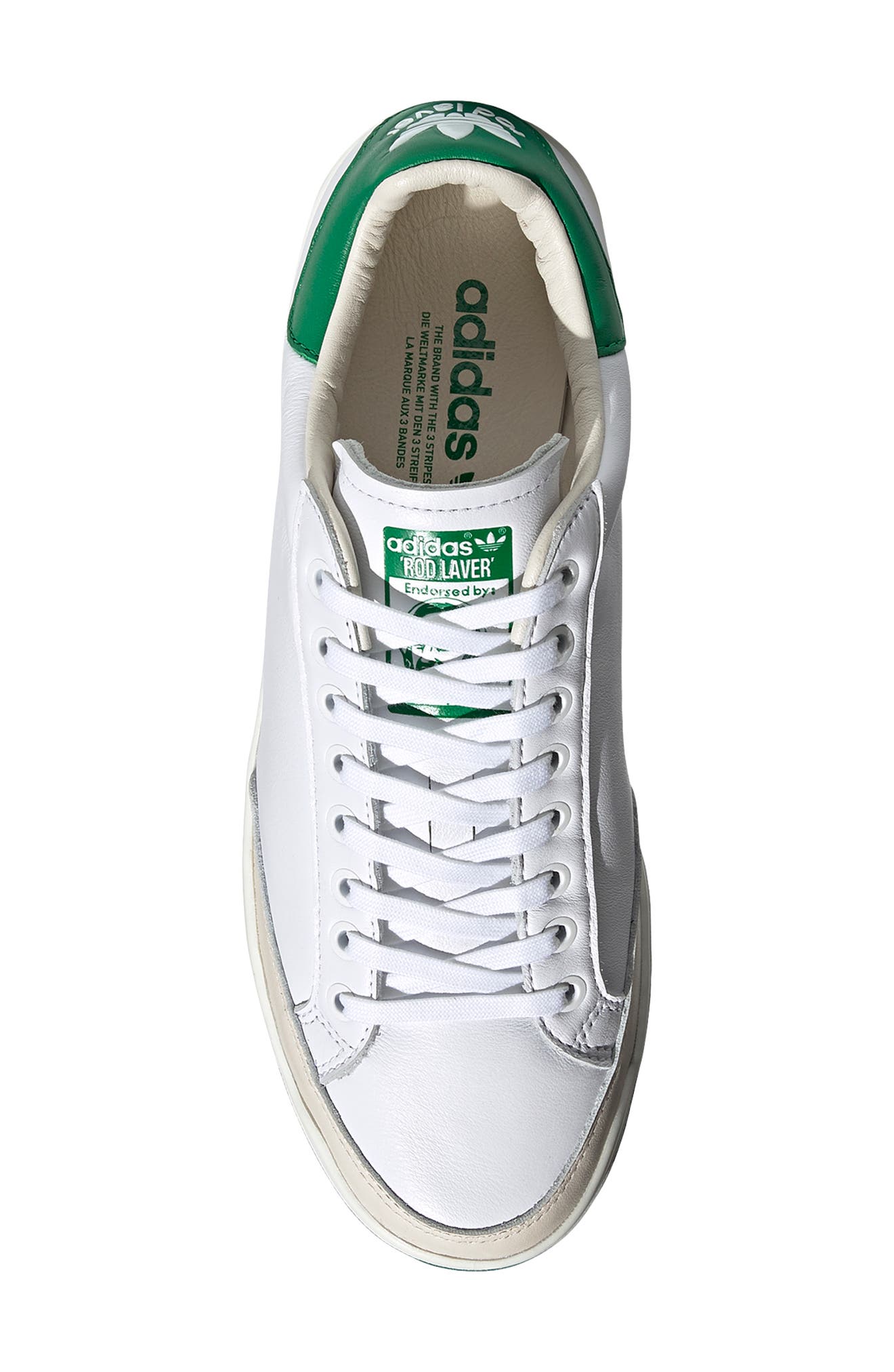 adidas Rod Laver Vintage Leather Sneaker, Alternate, color, 