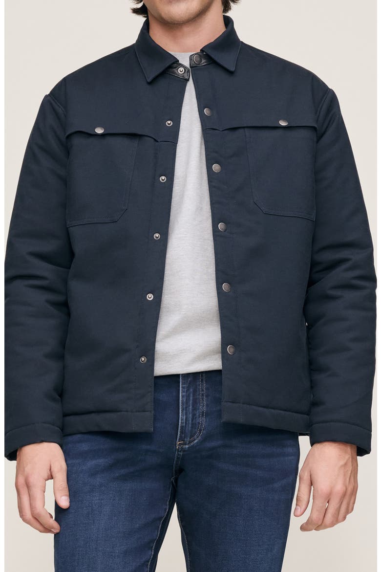 Derrick Stretch Cotton & Viscose Snap-Up Overshirt, Main, color, DEPTHS