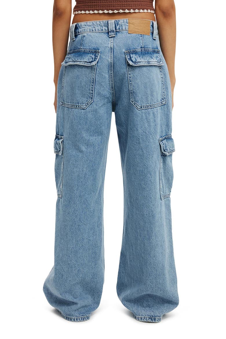 Women's Relaxed Cargo Jean, Alternate, color, Cleanwater Blue