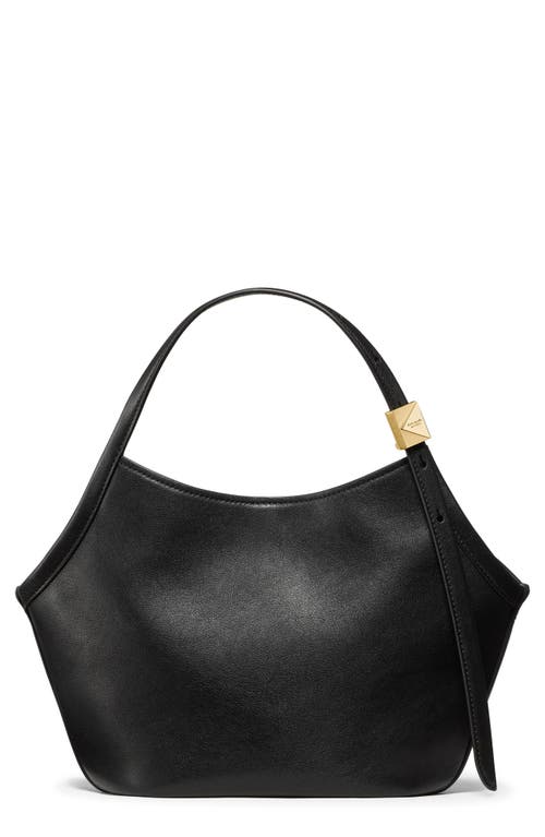 Kate Spade New York Small Deco Fine Grain Leather Tulip Top Handle Bag In Black