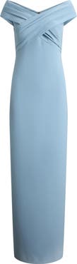 Lauren Ralph Lauren Irene Off the Shoulder Polished Crepe Gown