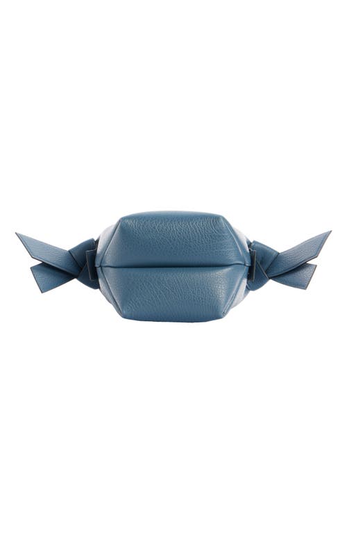 Acne Studios Mini Musubi Leather Shoulder Bag In Denim Blue