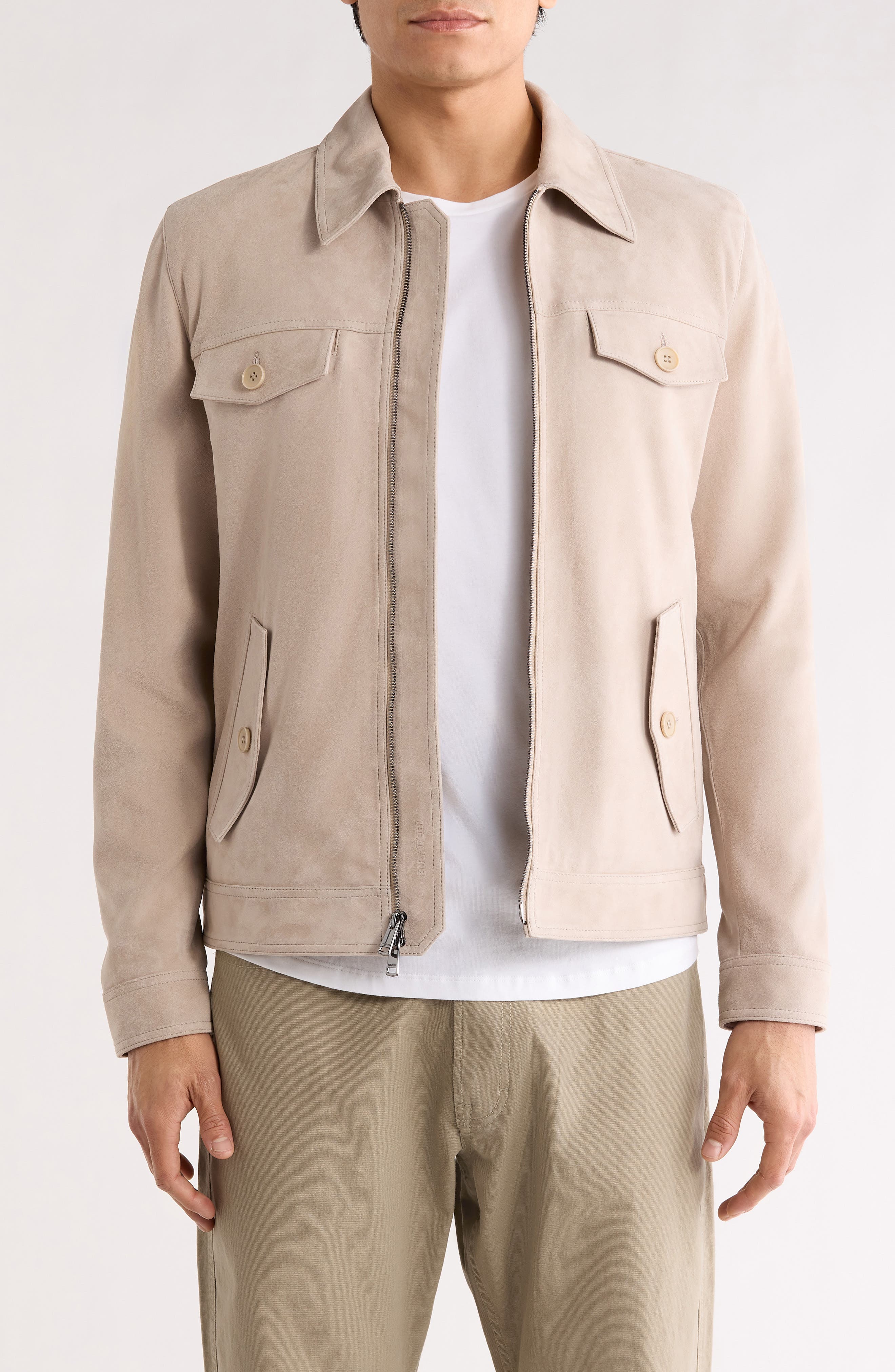 Bugatchi Suede Trucker Jacket