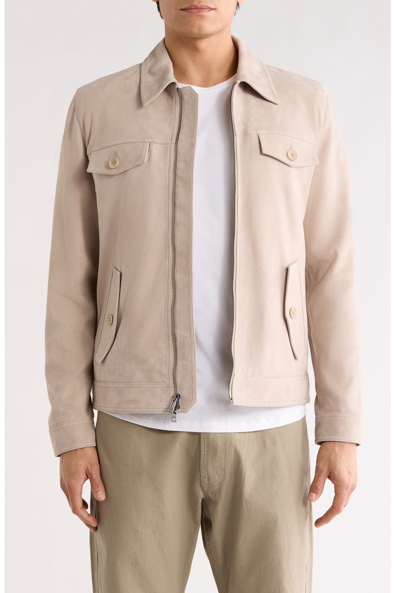 Suede Trucker Jacket, Main, color, SAND