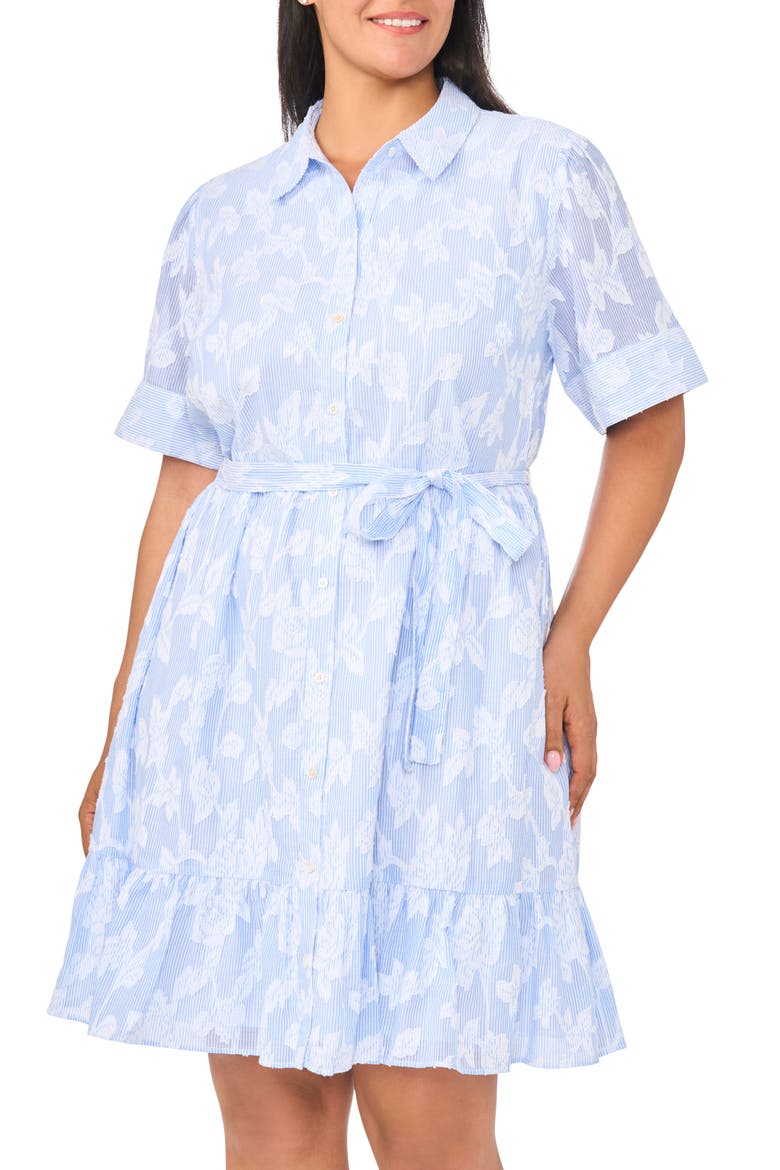 Tie Waist Mini Shirtdress, Alternate, color, ULTRA WHITE