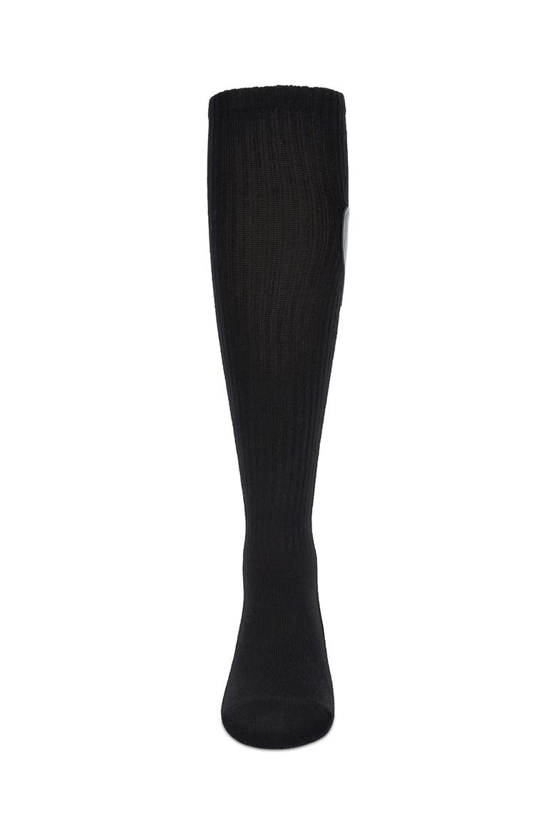Ribbed Heart Patch Knee Sock, Alternate, color, Navy