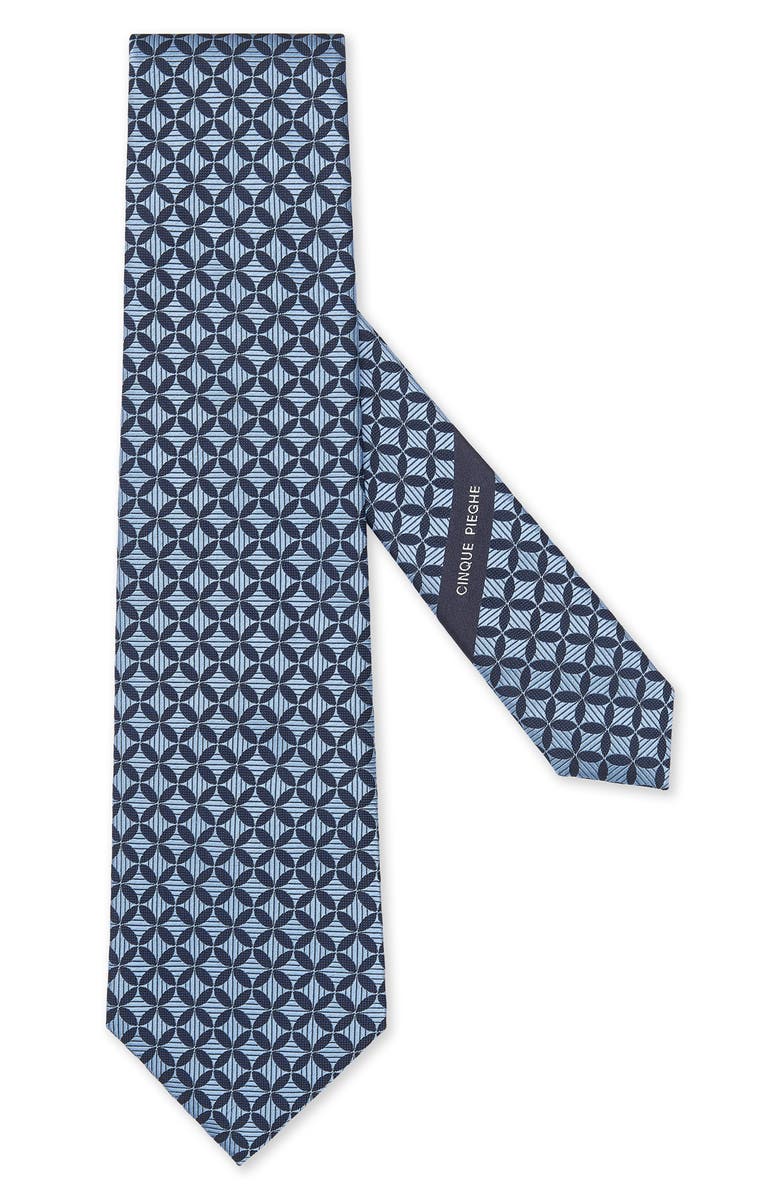 ZEGNA TIES Geo Print Silk Tie, Main, color, 