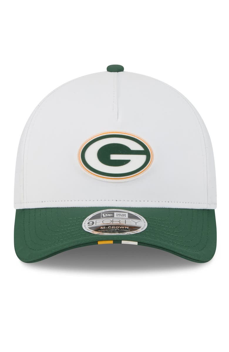 New Era Men's New Era White/Green Green Bay Packers 2025 NFL Training Camp A-Frame 9FORTY Adjustable Hat, Alternate, color, White