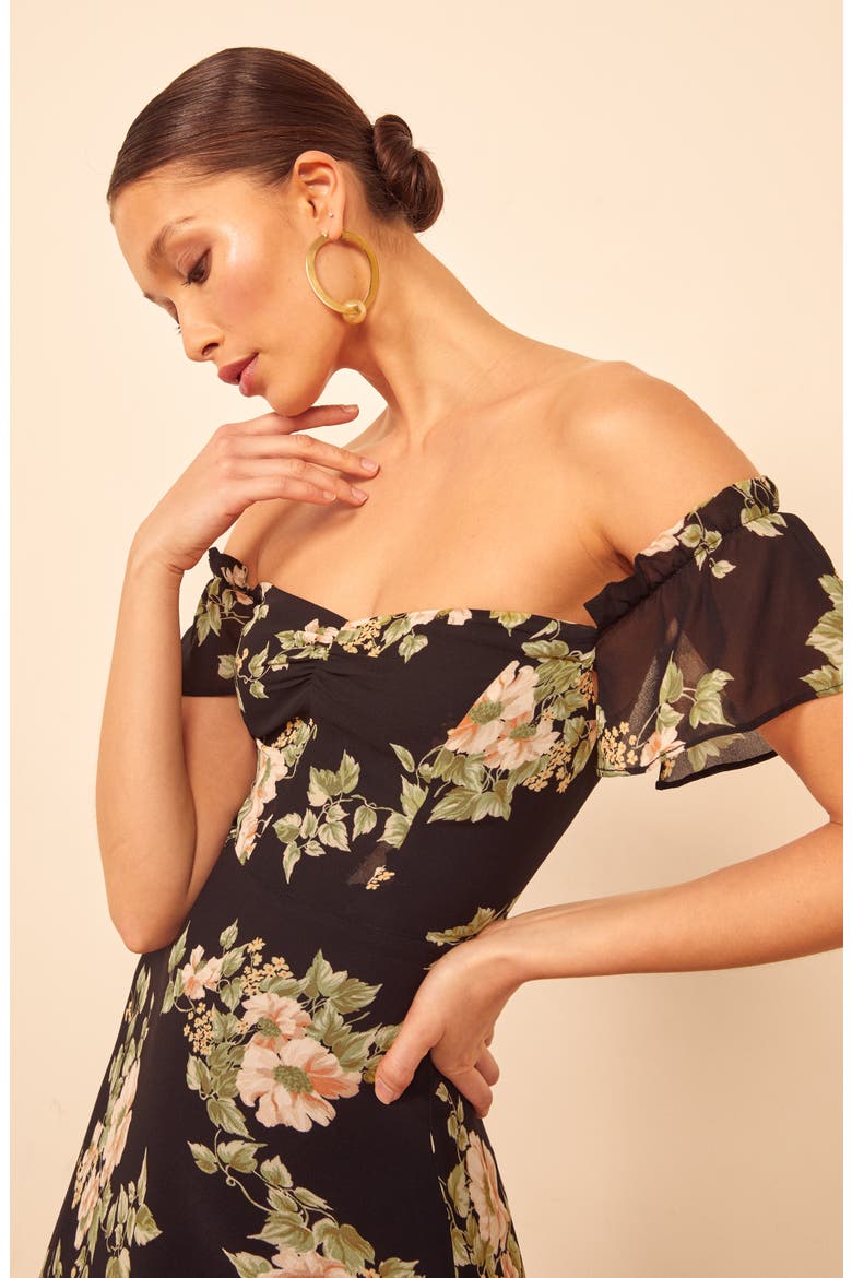 Butterfly Midi Dress, Alternate, color, ARIELLE