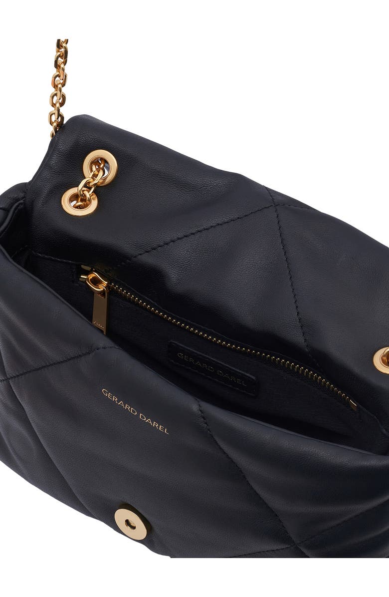 GERARD DAREL Fanny Quilted Leather Crossbody Bag, Alternate, color, Black